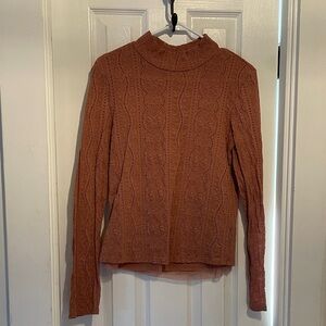 Anthropology dusty rose lace Women's turtleneck